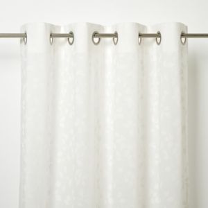 Image of Miri White Floral Unlined Eyelet Curtain (W)140cm (L)260cm Single