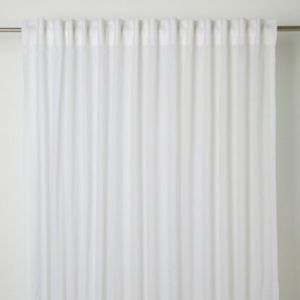 Image of Mayna White Solid Unlined Pencil pleat Curtain (W)200cm (L)300cm Single
