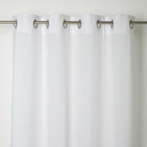 Image of Mayna White Solid Unlined Eyelet Curtain (W)140cm (L)260cm Single