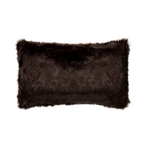 Image of Solitaire Faux fur Brown Cushion