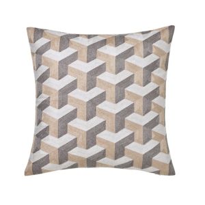 Image of Eclat Geometric Beige & grey Cushion