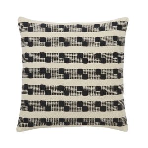 Image of Udapur Rug stripe Black & white Cushion