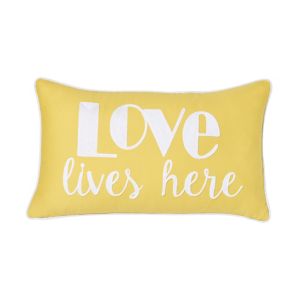 Image of Love Letters Yellow Cushion
