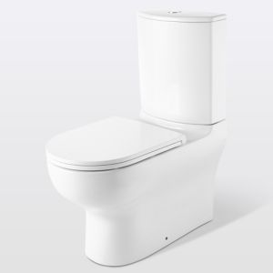 Image of GoodHome Cavally Close-coupled Rimless Toilet set with Soft close seat