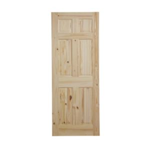 Image of 6 panel Knotty pine LH & RH Internal Door (H)2040mm (W)826mm