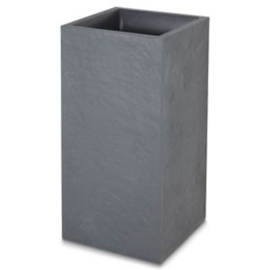 Image of Durdica Glazed Dark grey Plastic Plant pot (Dia)40cm