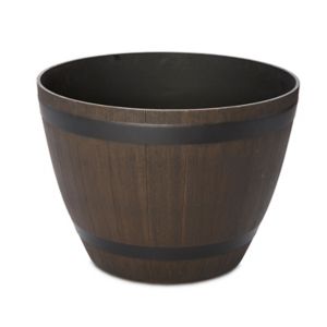 Image of Lule Wood effect Plastic Plant pot (Dia)80cm