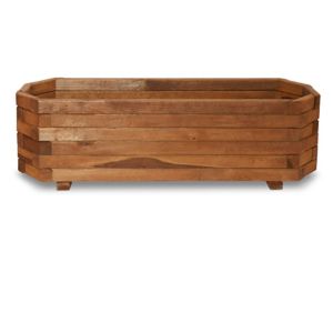 Image of Bopha Brown Wooden Hexagonal Trough with Liner 19cm