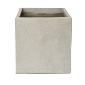 Image of Hoa Light grey Concrete effect Fibreclay Plant pot (Dia)50cm