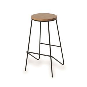 Image of Maloux Black Bar stool (H)710mm (W)400mm