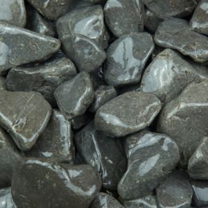 Image of Blooma Black 40-90mm Stone Pebbles 22.5kg Bag