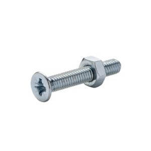 Image of Diall M4 Carbon steel Countersunk Machine screw & nut (L)25mm Pack of 20