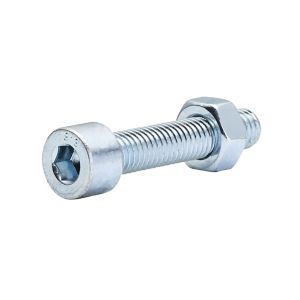 Image of M8 Cylindrical Carbon steel Set screw & nut (L)40mm Pack of 20