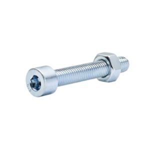 Image of M8 Cylindrical Carbon steel Set screw & nut (L)50mm Pack of 20