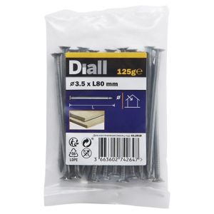 Image of Diall Round wire nail (L)80mm (Dia)3.5mm 100g Pack