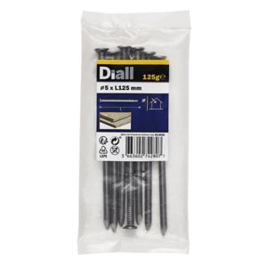 Image of Diall Round wire nail (L)125mm (Dia)5mm 100g Pack