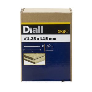 Image of Diall Lost head nail (L)15mm (Dia)1.25mm 1kg Pack
