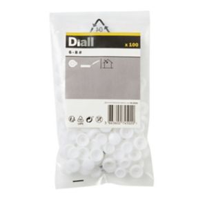 Image of Diall White Snap cap Pack of 100