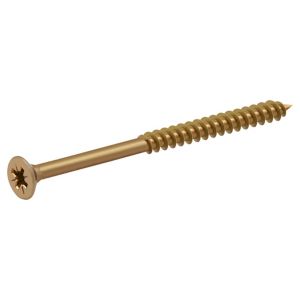 Image of Diall Yellow zinc-plated Carbon steel Wood Screw (Dia)6mm (L)80mm Pack of 100