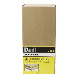 Image of Diall Yellow zinc-plated Carbon steel Plasterboard Decking Screw (Dia)5mm (L)80mm Pack of 500