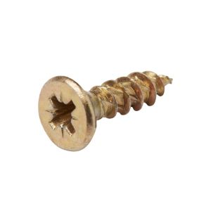 Image of TurboDrive Yellow zinc-plated Steel Wood Screw (Dia)5mm (L)20mm Pack of 20