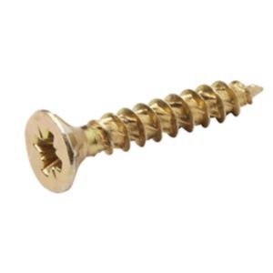 Image of TurboDrive Yellow zinc-plated Steel Wood Screw (Dia)4mm (L)25mm Pack of 100