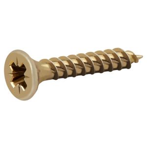 Image of TurboDrive Yellow zinc-plated Steel Wood Screw (Dia)4mm (L)25mm Pack of 500