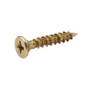 Image of TurboDrive Yellow zinc-plated Steel Wood Screw (Dia)5mm (L)30mm Pack of 20