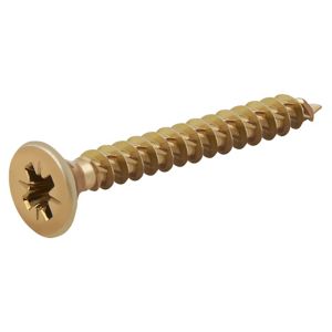 Image of TurboDrive Yellow zinc-plated Steel Wood Screw (Dia)4mm (L)30mm Pack of 100
