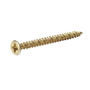 Image of TurboDrive Yellow zinc-plated Steel Wood Screw (Dia)4mm (L)40mm Pack of 20