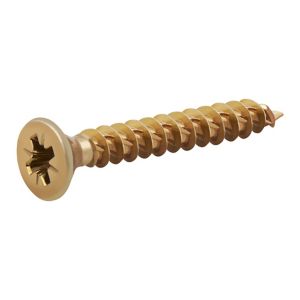Image of TurboDrive Yellow zinc-plated Steel Wood Screw (Dia)5mm (L)40mm Pack of 500