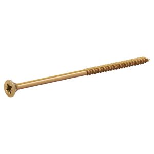 Image of TurboDrive Yellow zinc-plated Steel Wood Screw (Dia)6mm (L)140mm Pack of 20