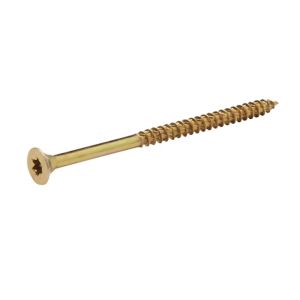 Image of TurboDrive Yellow zinc-plated Steel Wood Screw (Dia)6mm (L)100mm Pack of 100