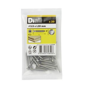 Image of Diall Stainless steel Wood Screw (Dia)3.5mm (L)30mm Pack of 20