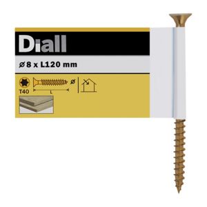 Image of Diall Yellow zinc-plated Steel Wood Screw (Dia)8mm (L)120mm Pack of 1
