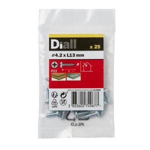 Image of Diall Zinc-plated Carbon steel Metal Screw (Dia)4.2mm (L)13mm Pack of 25