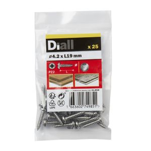 Image of Diall Stainless steel Metal Screw (Dia)4.2mm (L)19mm Pack of 25