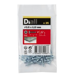 Image of Diall Zinc-plated Carbon steel Metal Screw (Dia)3.5mm (L)13mm Pack of 25