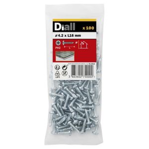 Image of Diall Zinc-plated Carbon steel Metal Screw (Dia)4.2mm (L)16mm Pack of 100