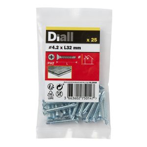 Image of Diall Zinc-plated Carbon steel Metal Screw (Dia)4.2mm (L)32mm Pack of 25
