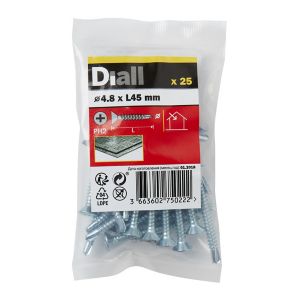 Image of Diall Zinc-plated Carbon steel Metal Screw (Dia)4.8mm (L)45mm Pack of 25
