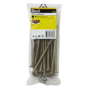 Image of Diall Carbon steel Wood Screw (Dia)6.7mm (L)125mm Pack of 25