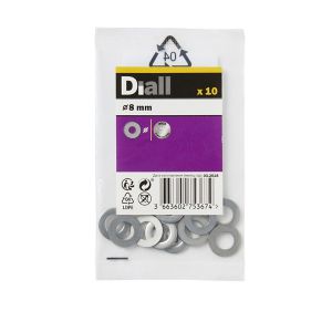 Image of Diall M8 Stainless steel Flat Washer Pack of 10
