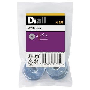Image of Diall M10 Carbon steel Flat Washer Pack of 10