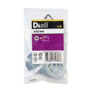 Image of Diall M12 Carbon steel Flat Washer Pack of 5