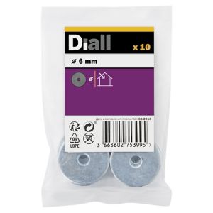 Image of Diall M6 Carbon steel Penny Washer Pack of 10