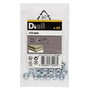Image of Diall M3 Carbon steel Screw cup Washer Pack of 25