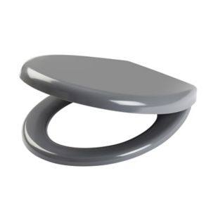 Image of Cooke & Lewis Tivellea Grey Top fix Soft close Toilet seat