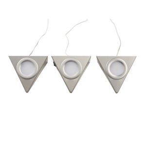 Image of Colours Huetter Brushed Chrome effect Mains-powered LED Under cabinet light IP20 Pack of 3