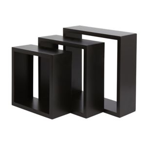 Image of Form Rigga Black Cube Shelf (D)98mm Set of 3